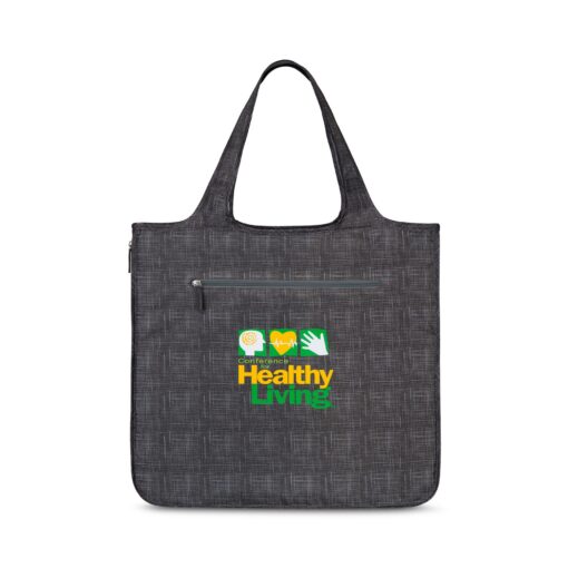 Riley Large Patterned Tote - Charcoal Heather