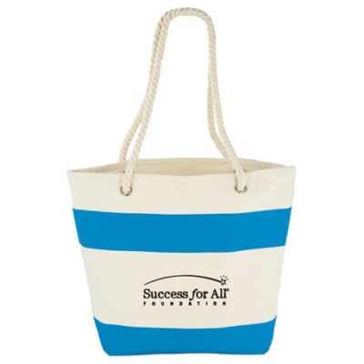 Capri Stripes 12 Oz. Cotton Canvas Shopper Tote Bag