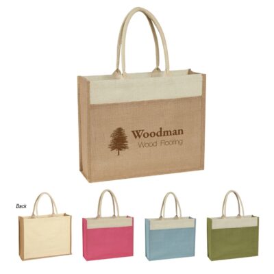 Jute Tote Bag With Front Pocket-1