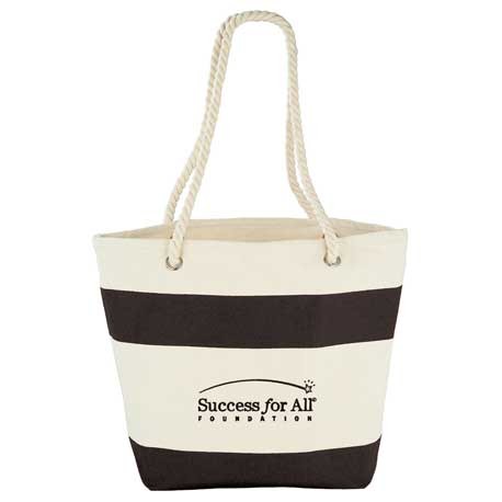Capri Stripes 12 Oz. Cotton Canvas Shopper Tote Bag-4