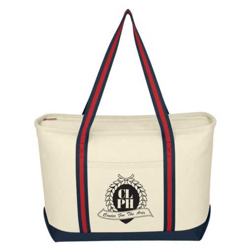 Large Cotton Canvas Admiral Tote Bag-10