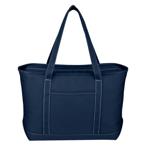 Large Cotton Canvas Yacht Tote Bag With Tackle Twill Patch-7
