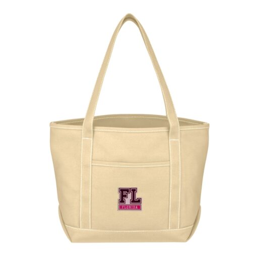 Medium Cotton Canvas Yacht Tote Bag With Tackle Twill Patch-10