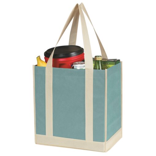 Non-Woven Two-Tone Shopper Tote Bag-4