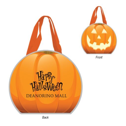 Reflective Shopper Reflective Halloween Pumpkin Non-Woven Tote Bag-2