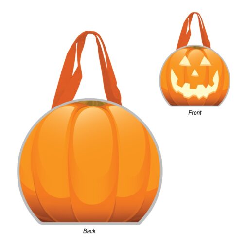 Reflective Shopper Reflective Halloween Pumpkin Non-Woven Tote Bag-4