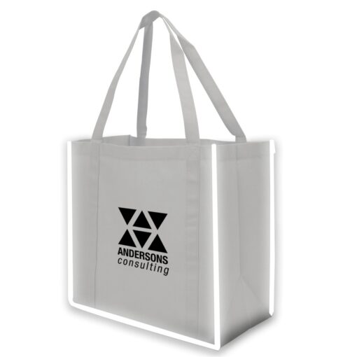 Reflective Shopper Reflective Large Non-Woven Grocery Tote Bag-10