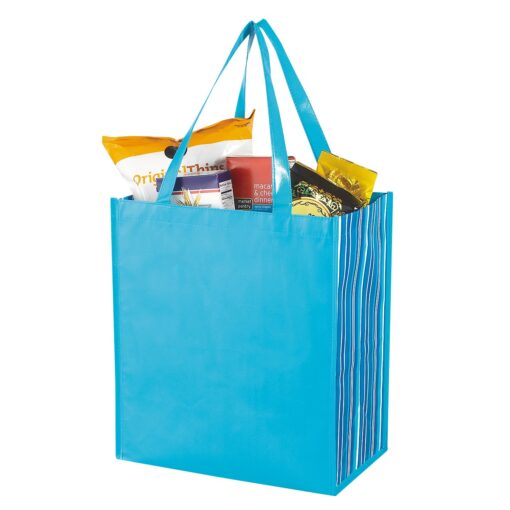 Shiny Laminated Non-Woven Tropic Shopper Tote Bag-4
