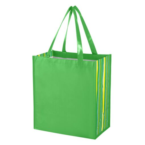 Shiny Laminated Non-Woven Tropic Shopper Tote Bag-5