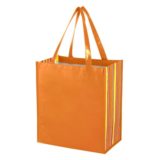 Shiny Laminated Non-Woven Tropic Shopper Tote Bag-7