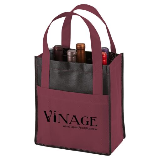 Toscana Six Bottle Non-Woven Wine Tote Bag-5