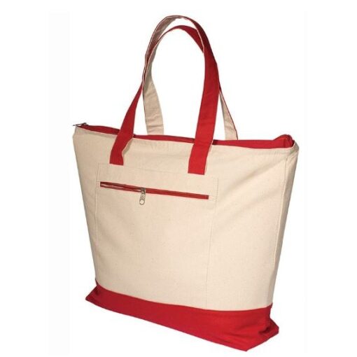 Zippered Cotton Boat Tote-3
