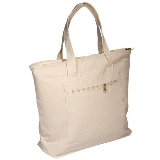 Zippered Cotton Boat Tote-5
