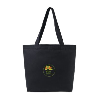 AWARE™ Recycled Cotton Shopper Tote Bag with Interior Zip Pocket - Black-1