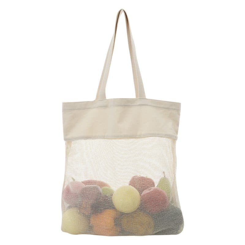 Custom Carlisle Cotton Mesh Tote Bag with logo - 1
