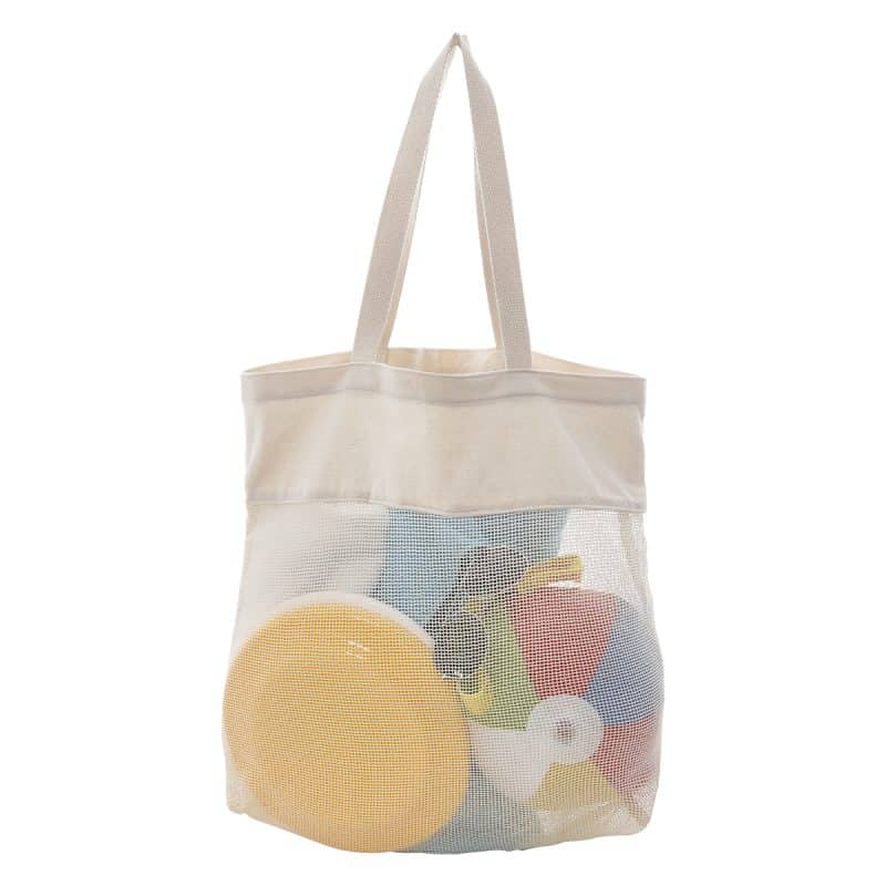 Custom Carlisle Cotton Mesh Tote Bag with logo - 2