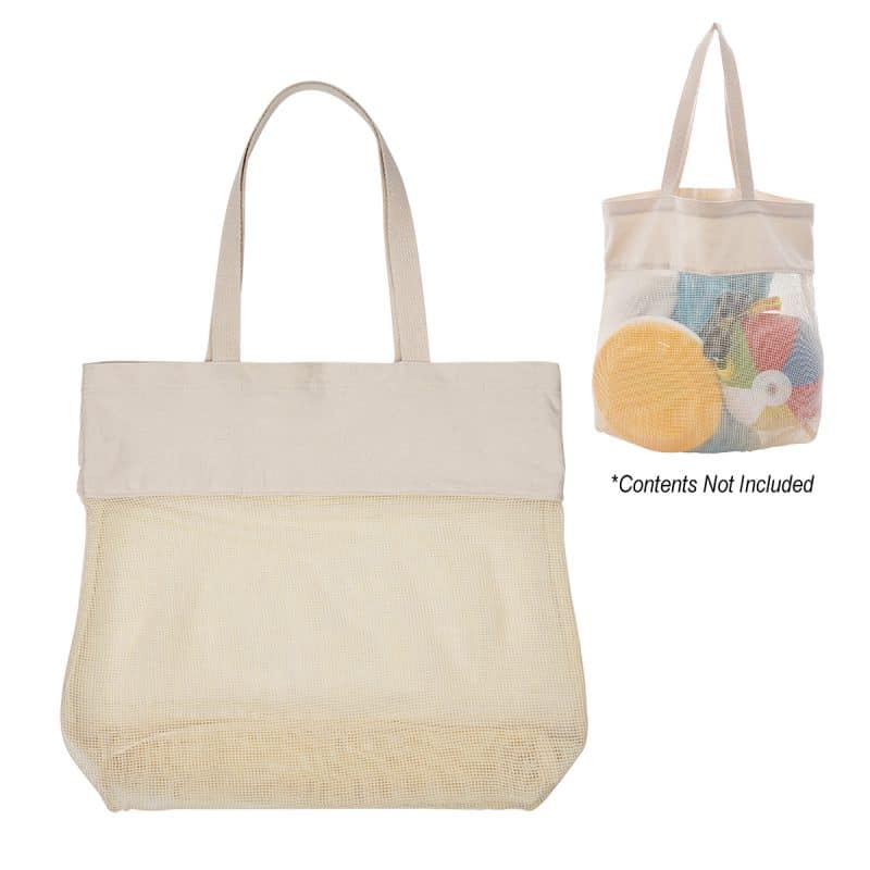 Custom Carlisle Cotton Mesh Tote Bag with logo - 3