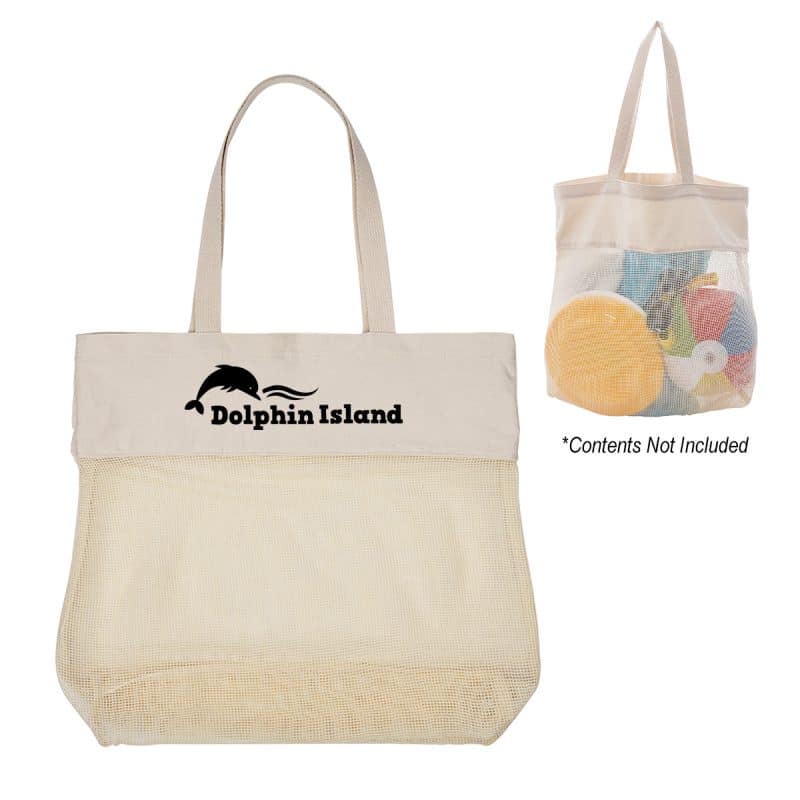 Custom Carlisle Cotton Mesh Tote Bag with logo - 4