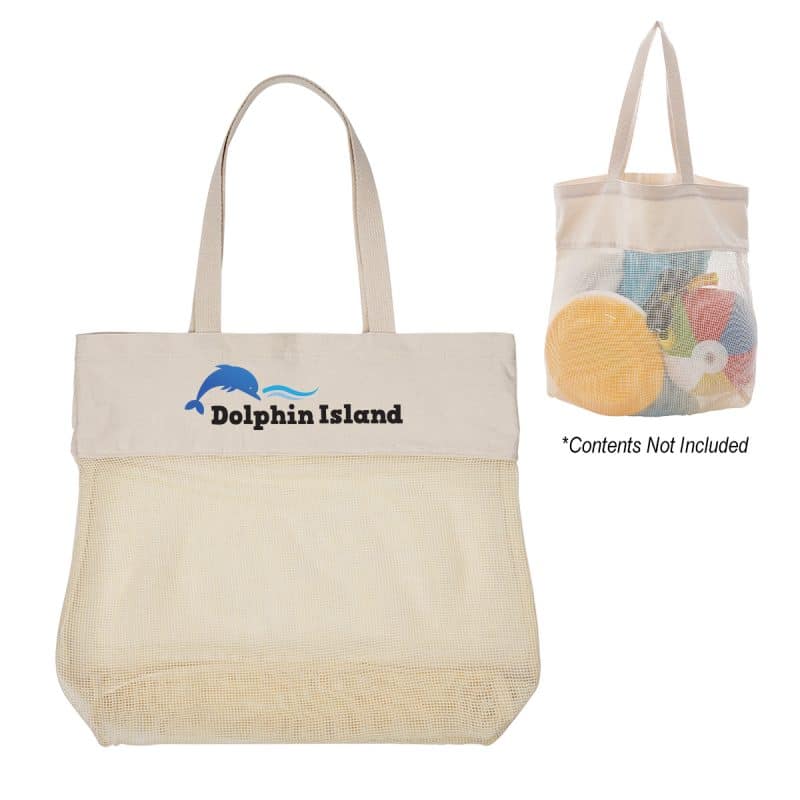 Custom Carlisle Cotton Mesh Tote Bag with logo - 5