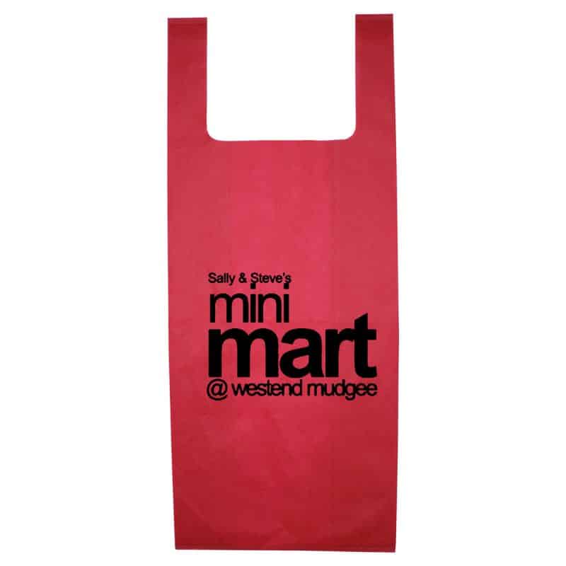 Custom "Caveat" Everyday Lightweight T-Shirt Style Grocery Shopping Tote Bag with logo - 2