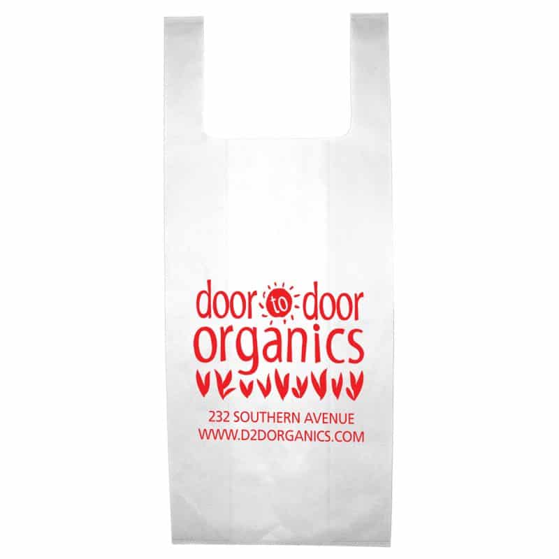 Custom "Caveat" Everyday Lightweight T-Shirt Style Grocery Shopping Tote Bag with logo - 8