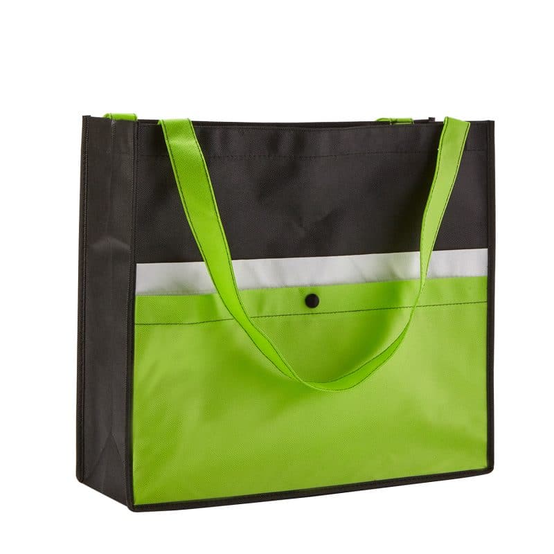 Custom Corridor Non-Woven Snap Pocket Tote Bag with logo - 1