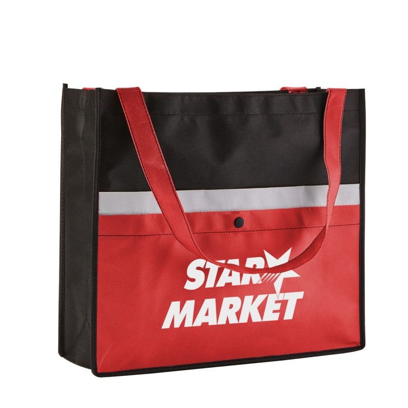 Custom Corridor Non-Woven Snap Pocket Tote Bag with logo - 3