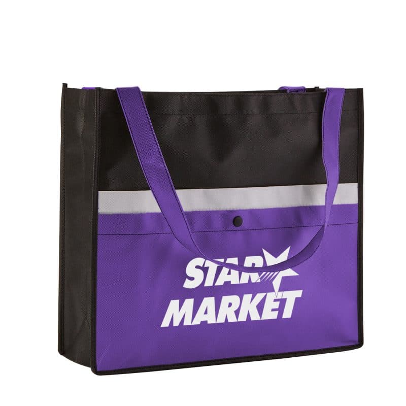 Custom Corridor Non-Woven Snap Pocket Tote Bag with logo - 4