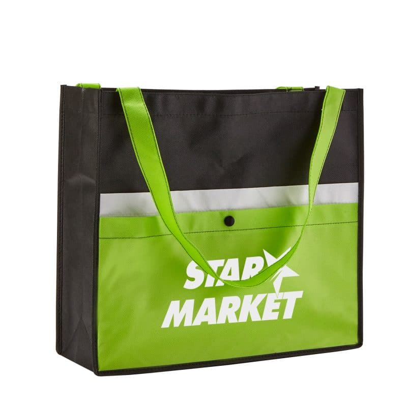 Custom Corridor Non-Woven Snap Pocket Tote Bag with logo - 5