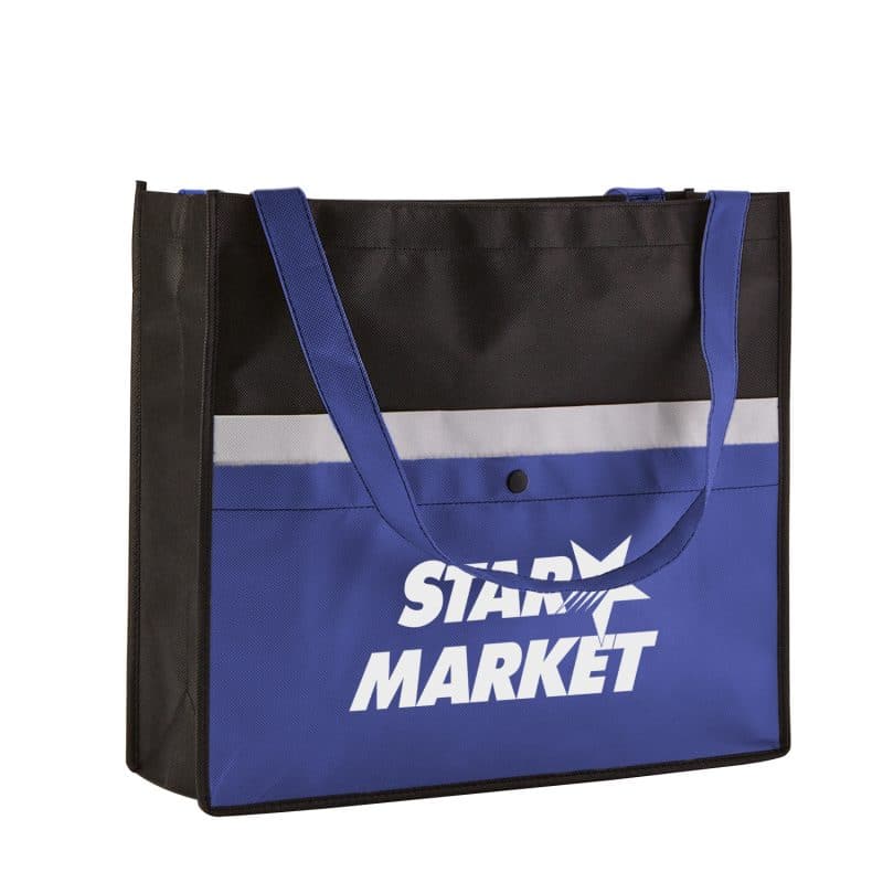 Custom Corridor Non-Woven Snap Pocket Tote Bag with logo - 6