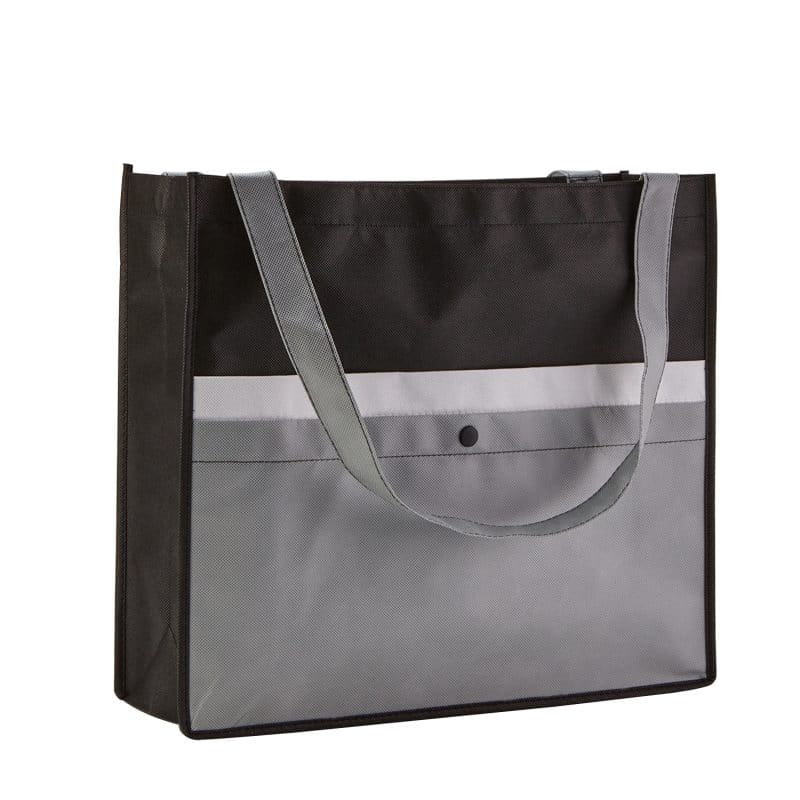 Custom Corridor Non-Woven Snap Pocket Tote Bag with logo - 9