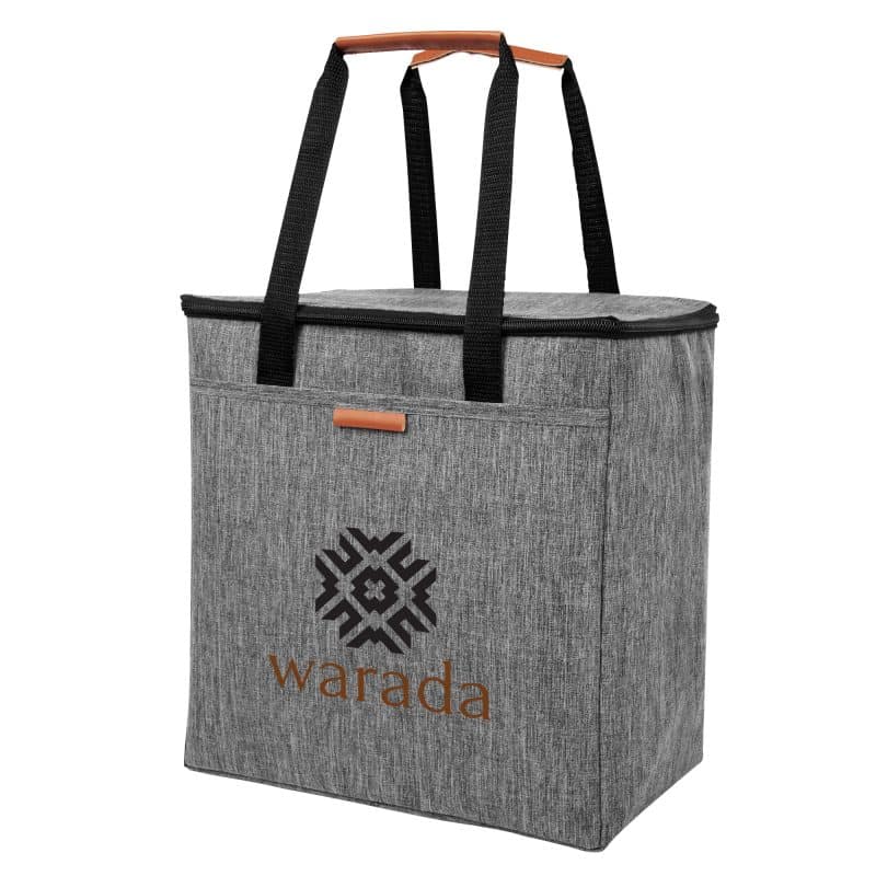 Custom Huntington Heathered Cooler Tote Bag with logo - 2