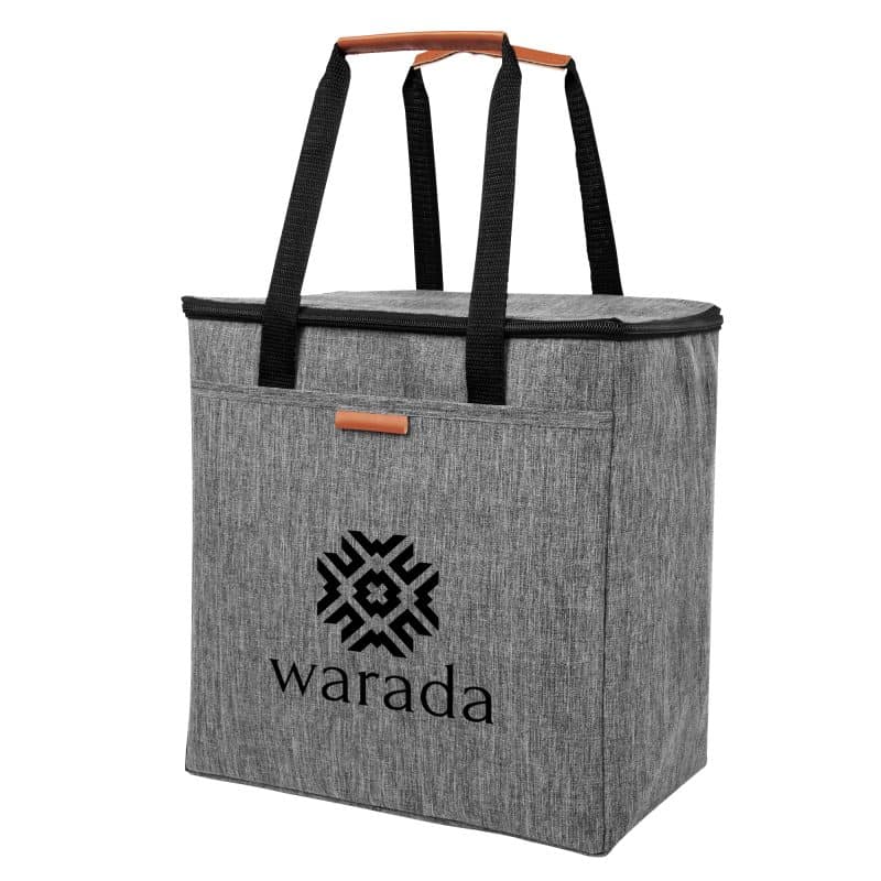 Custom Huntington Heathered Cooler Tote Bag with logo - 4
