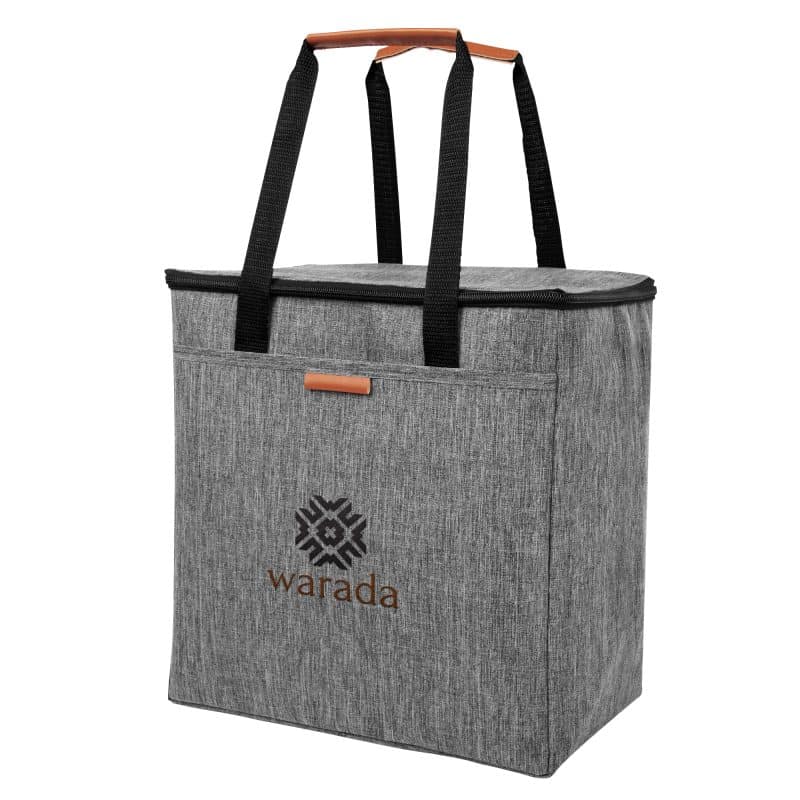 Custom Huntington Heathered Cooler Tote Bag with logo - 6