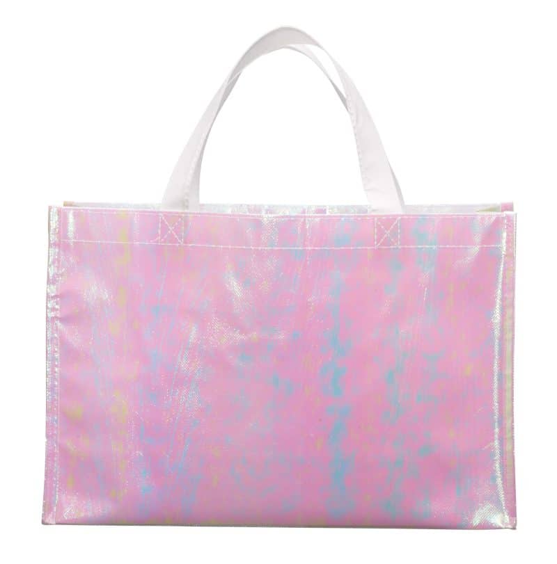 Custom Iridescent Non-Woven Shopper Tote with logo - 4