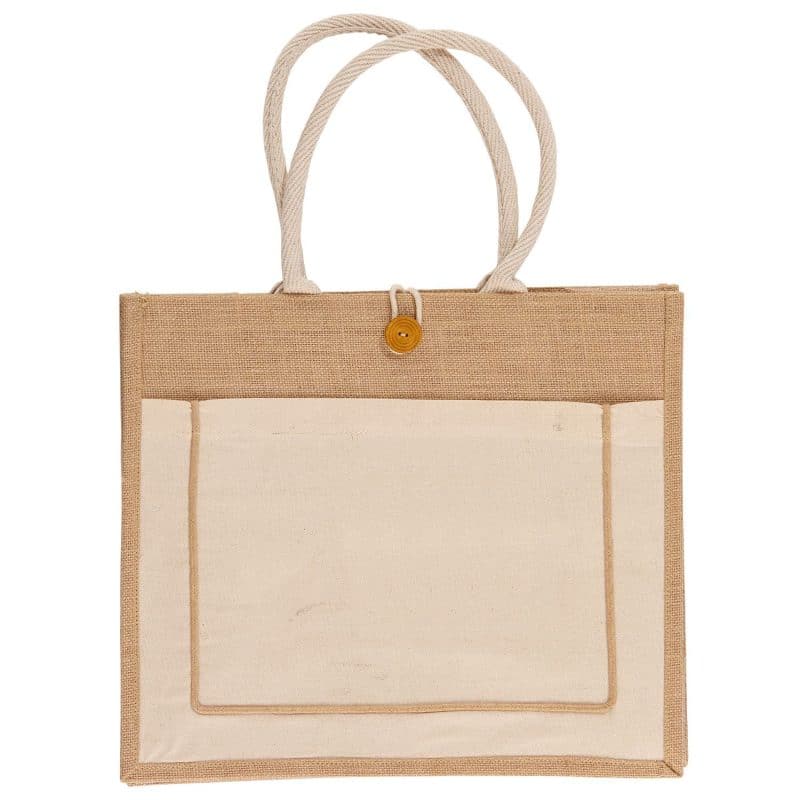 Custom Jute Tote Bag with logo - 1
