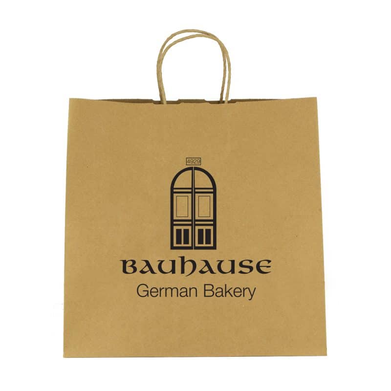 Custom Kraft Paper Brown Shopping Bag - 10" X 10" with logo - 2