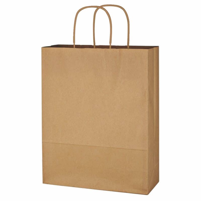 Custom Kraft Paper Brown Shopping Bag - 10" X 13" with logo - 2