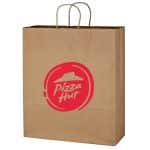 Custom Kraft Paper Brown Shopping Bag - 16" X 19" with logo - 1