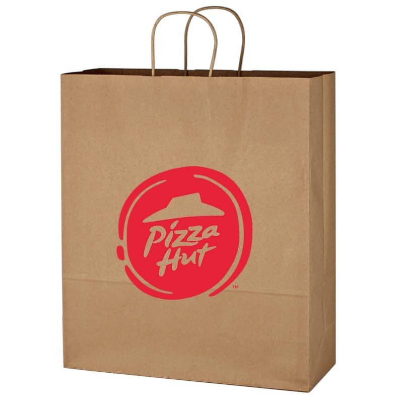 Custom Kraft Paper Brown Shopping Bag - 16" X 19" with logo - 1