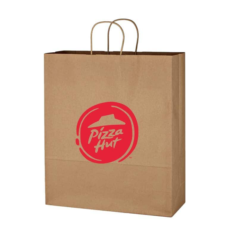 Custom Kraft Paper Brown Shopping Bag - 16" X 19" with logo