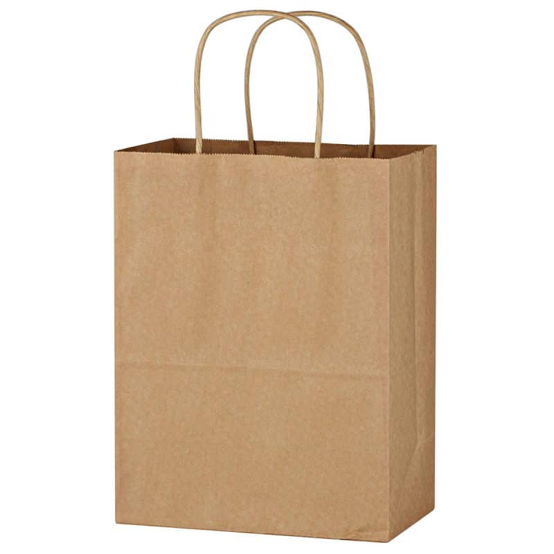 Custom Kraft Paper Brown Shopping Bag - 8" X 10-1/4" with logo - 2