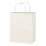 Custom Kraft Paper White Shopping Bag - 8" X 10-1/4" with logo - 2