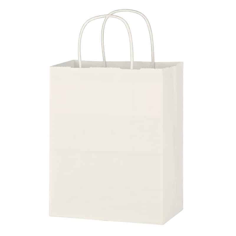 Custom Kraft Paper White Shopping Bag - 8" X 10-1/4" with logo - 2
