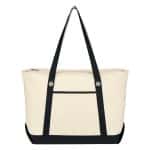 Custom Large Cotton Canvas Sailing Tote Bag with logo - 1