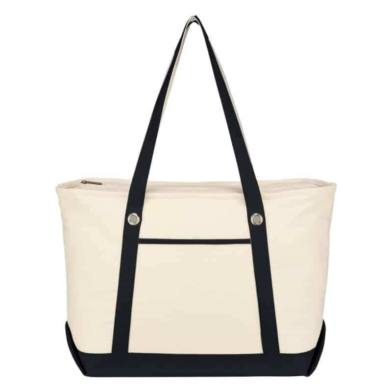 Custom Large Cotton Canvas Sailing Tote Bag with logo - 1