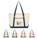 Custom Large Cotton Canvas Sailing Tote Bag with logo