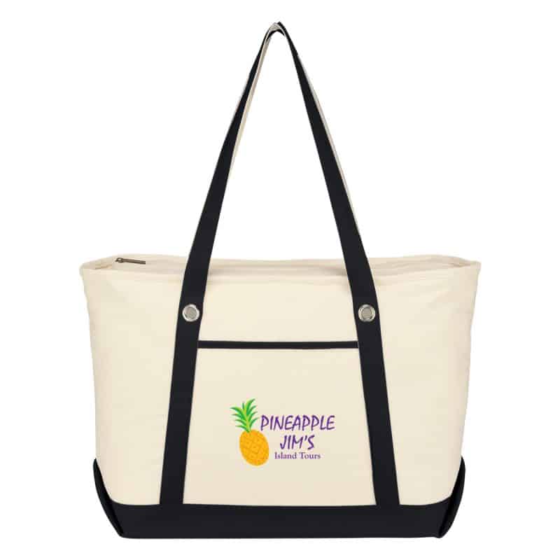Custom Large Cotton Canvas Sailing Tote Bag with logo - 2