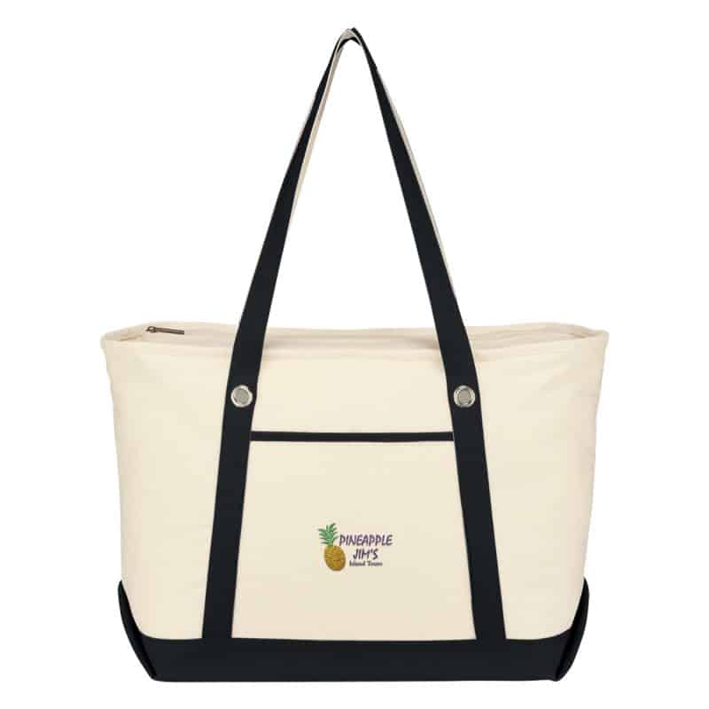 Custom Large Cotton Canvas Sailing Tote Bag with logo - 3