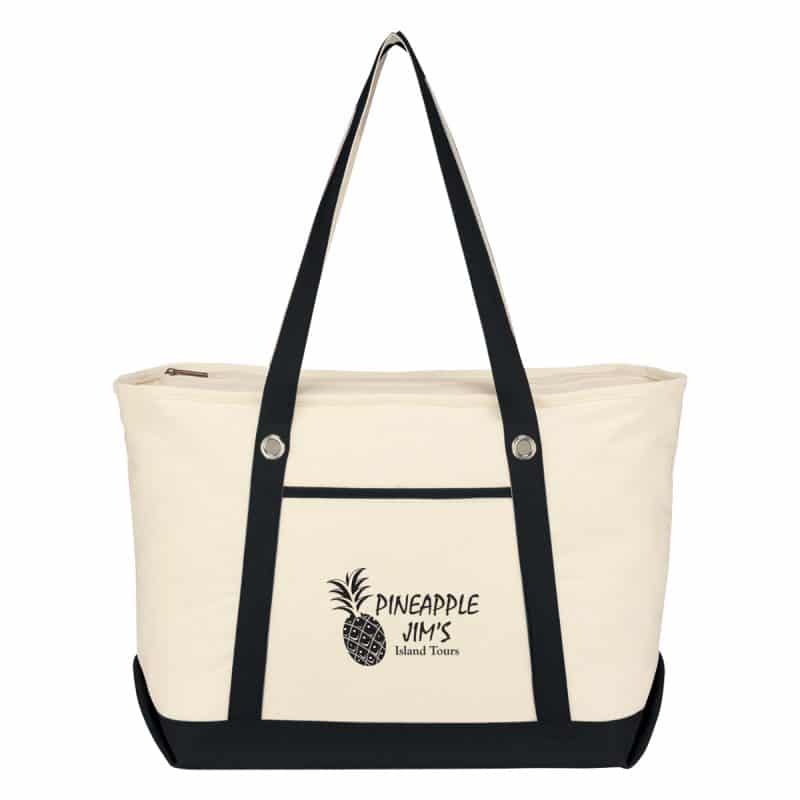 Custom Large Cotton Canvas Sailing Tote Bag with logo - 4